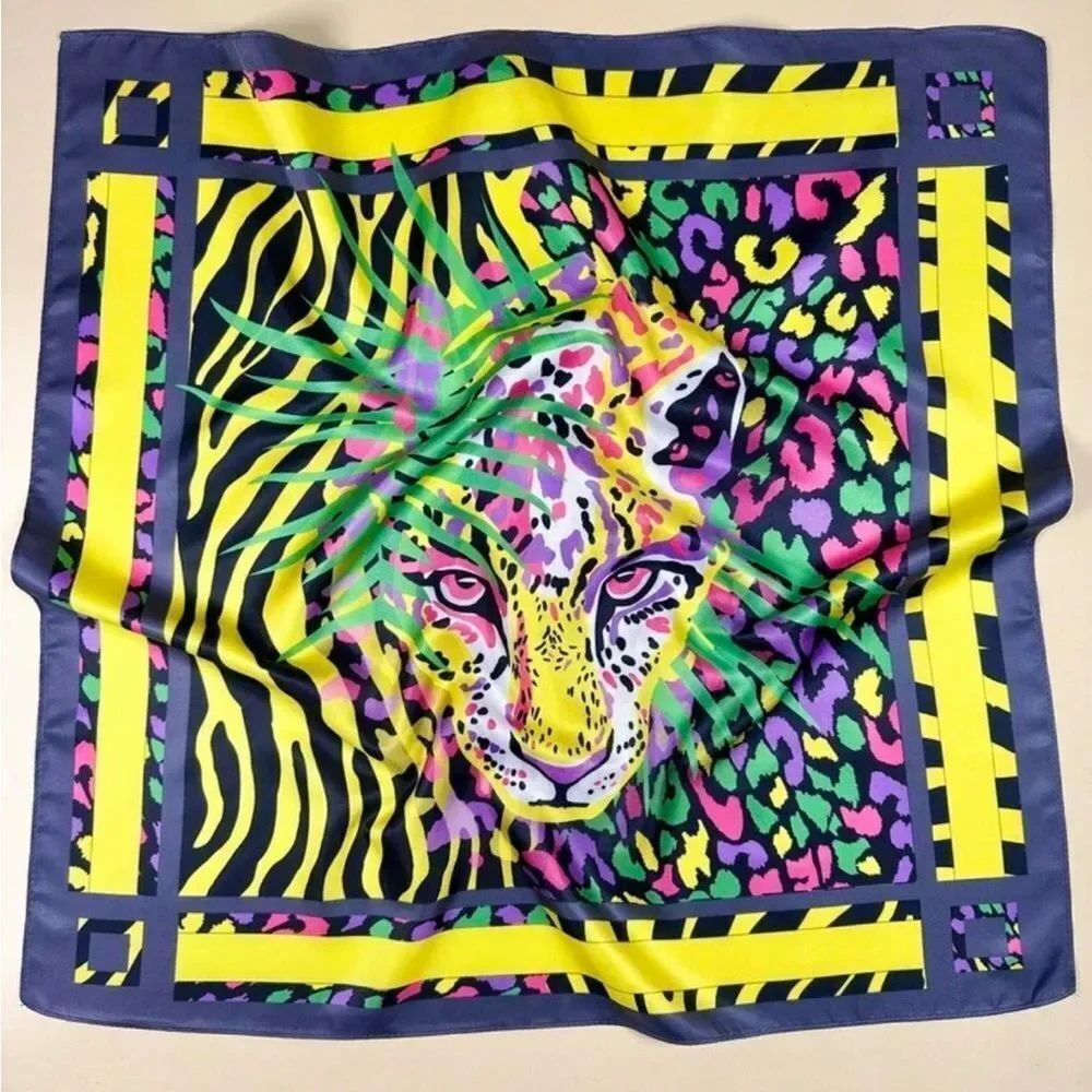 Vibrant Neon Leopard Scarf N1414